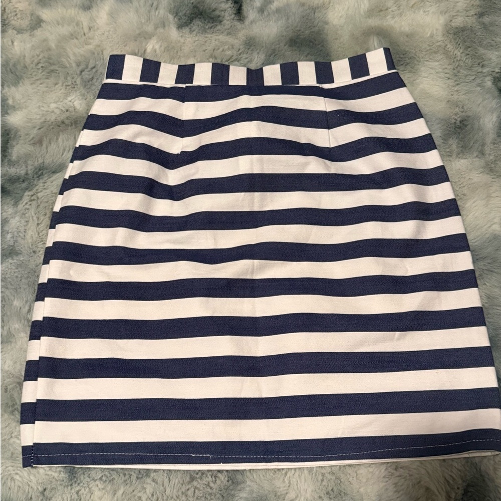 Miami Navy and White Striped Mini Skirt